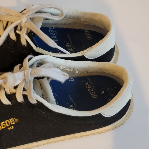 Golden Goose Vulcanized Leather Black Suede Lowtop Sneakers Star GGDB Size 40 - Picture 13 of 16